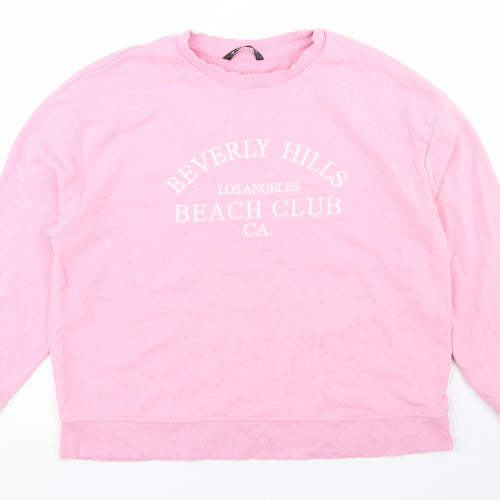 Dunnes Stores Womens Pink  Cotton Pullover Sweatshirt Size L   - Beverley Hills