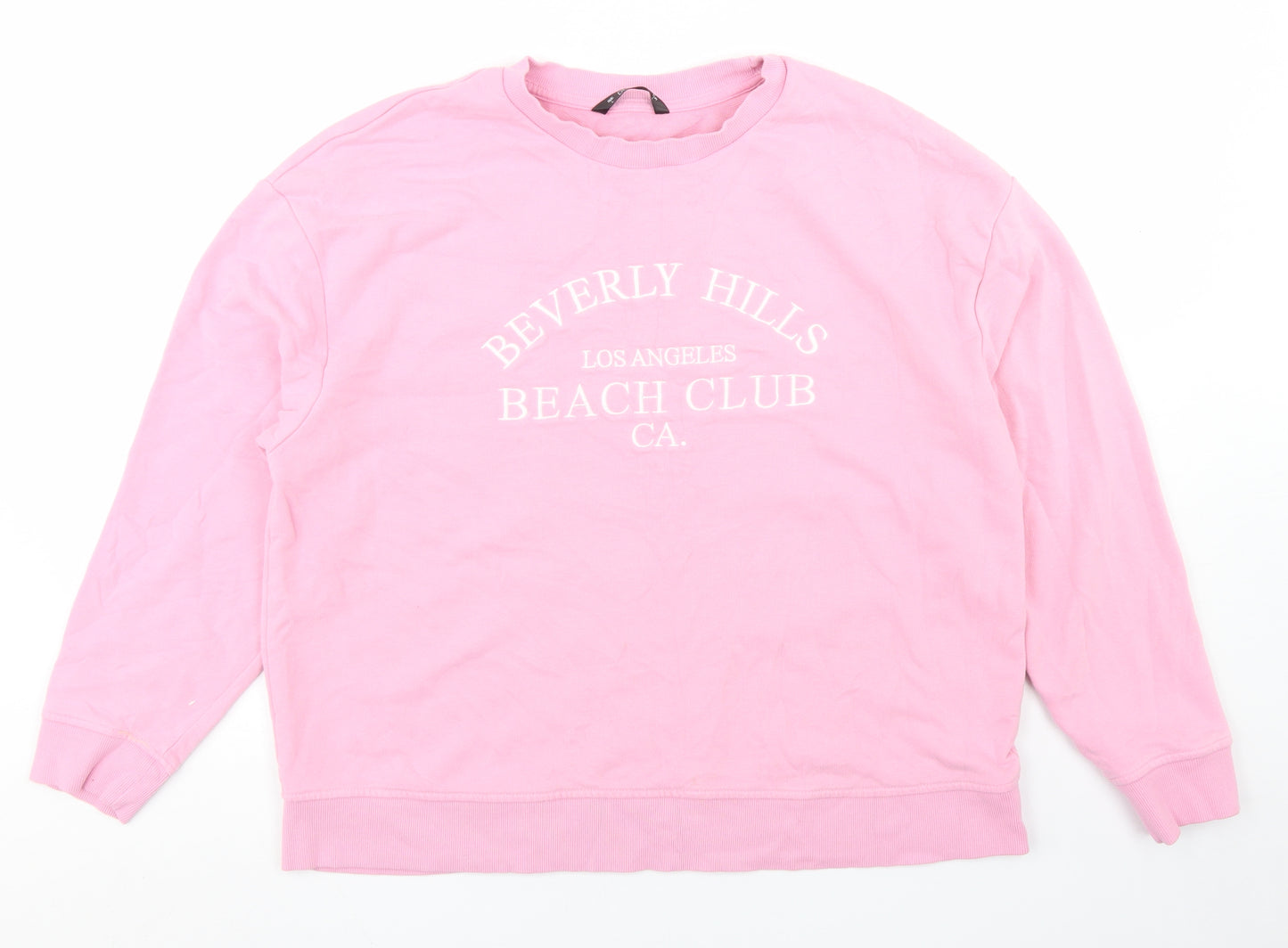 Dunnes Stores Womens Pink  Cotton Pullover Sweatshirt Size L   - Beverley Hills