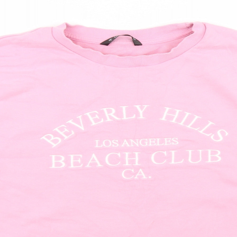 Dunnes Stores Womens Pink  Cotton Pullover Sweatshirt Size L   - Beverley Hills