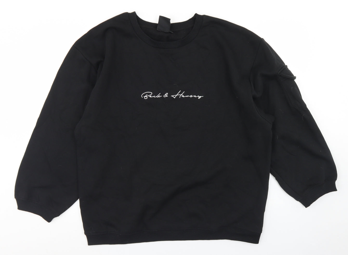 Beck & Hersey Womens Black  Cotton Pullover Sweatshirt Size 16