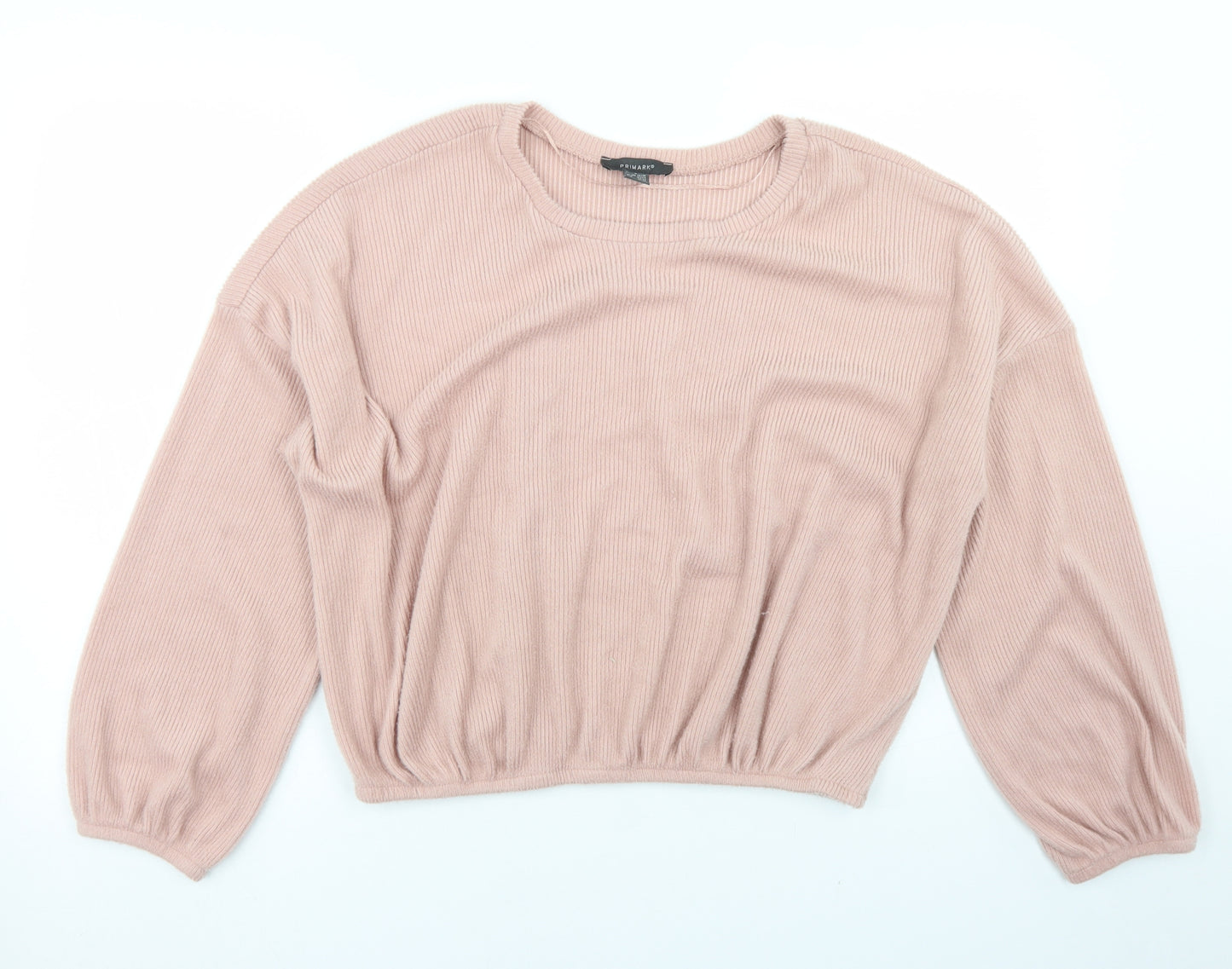 Primark Womens Pink  Polyester Basic T-Shirt Size L Crew Neck
