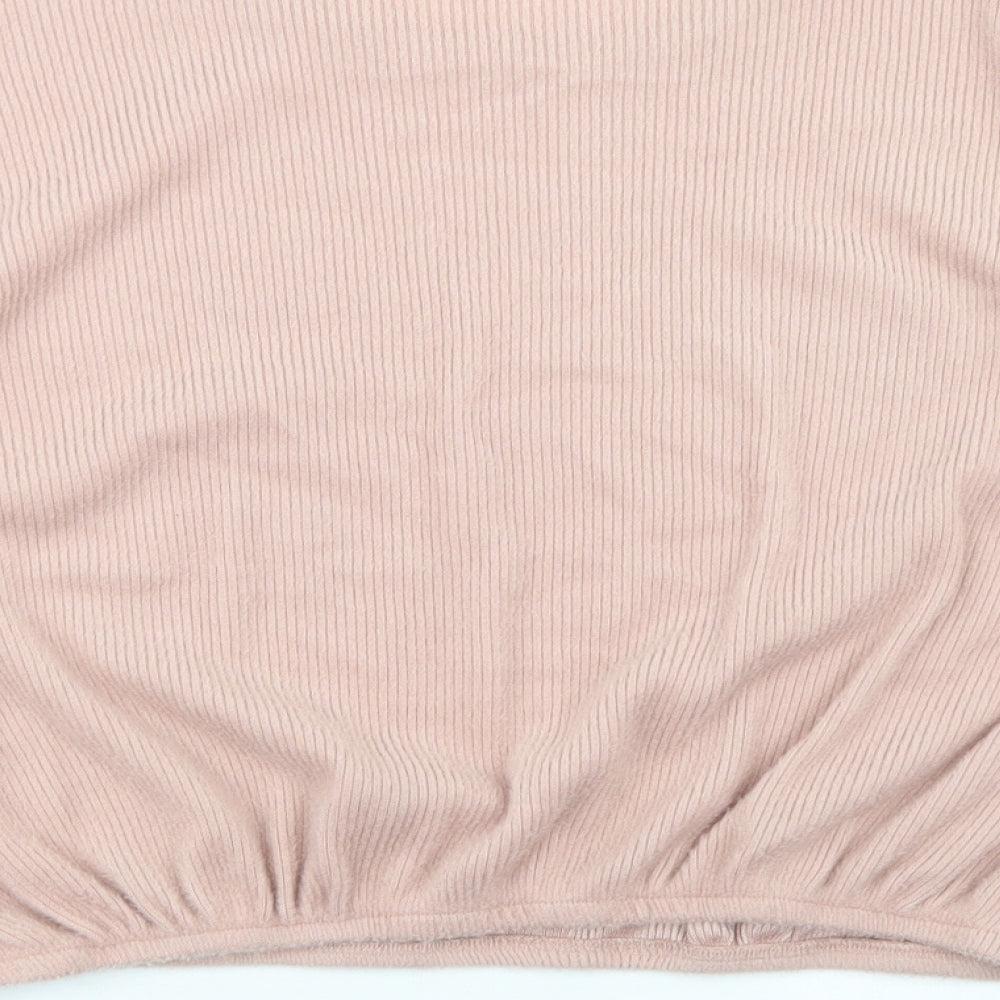 Primark Womens Pink  Polyester Basic T-Shirt Size L Crew Neck