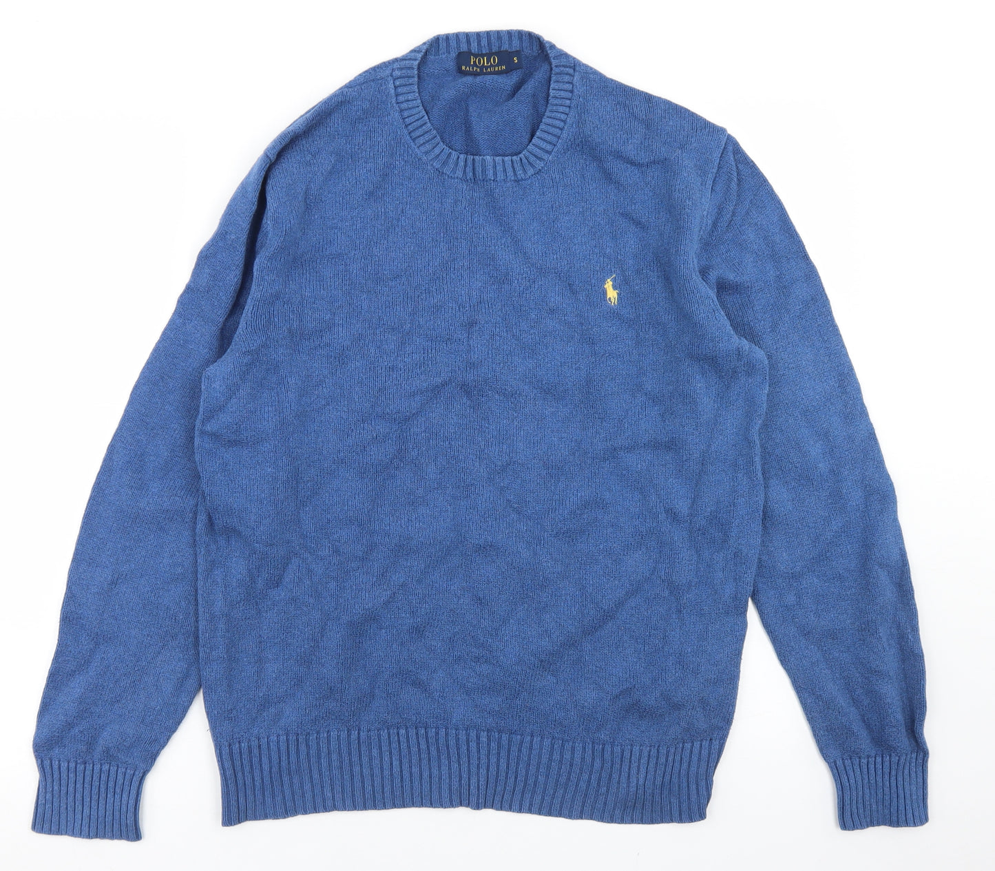 Polo Ralph Lauren Mens Blue Crew Neck  Cotton Pullover Jumper Size S