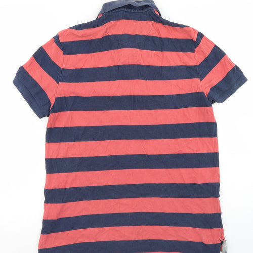 Gap Mens Blue Striped Cotton  Polo Size S Collared