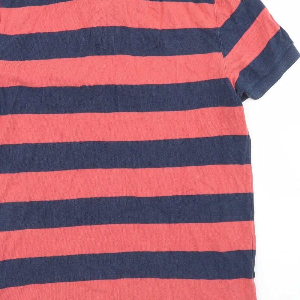 Gap Mens Blue Striped Cotton  Polo Size S Collared