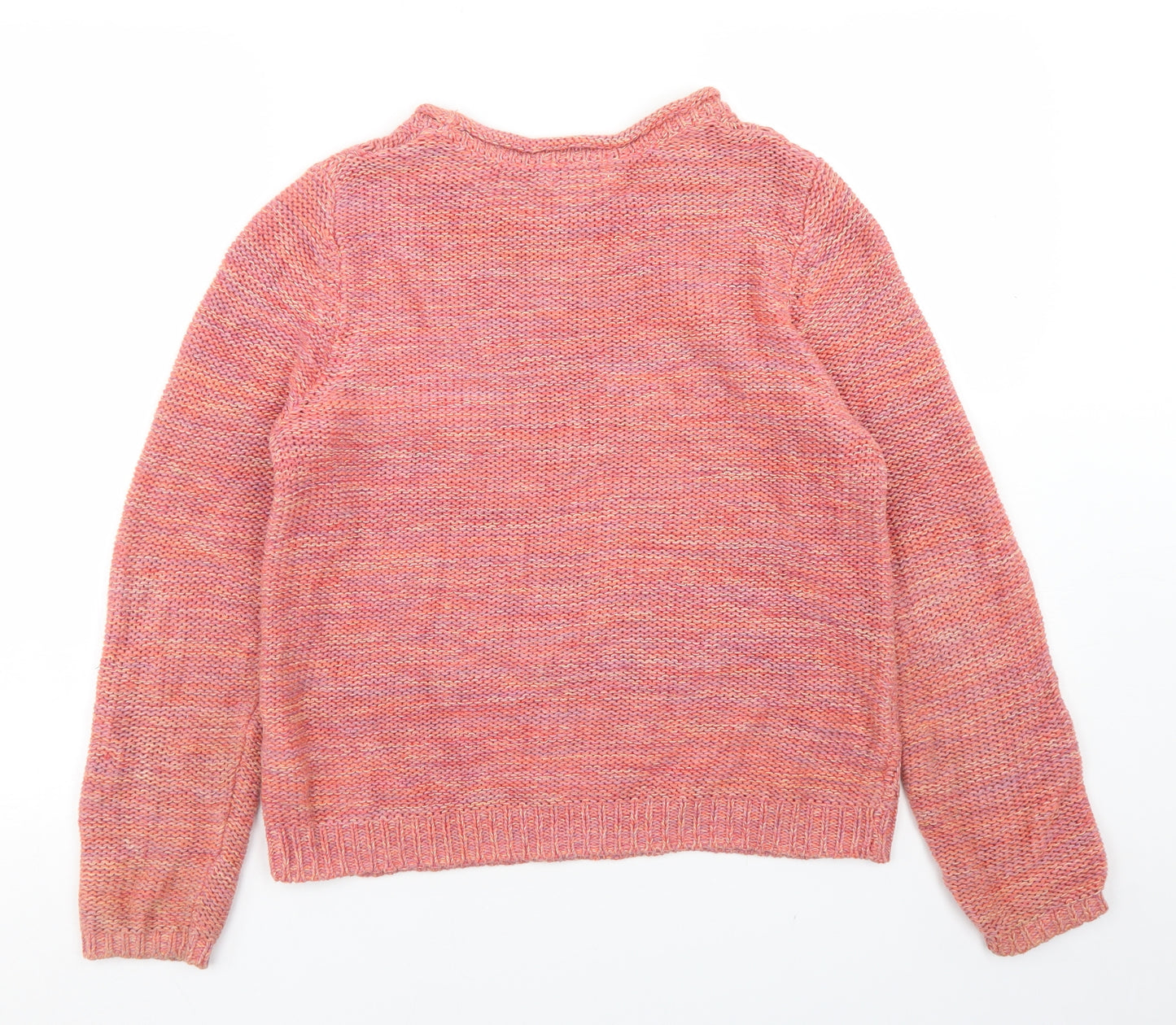 Indigo Collection Womens Orange Round Neck  Cotton Pullover Jumper Size 10
