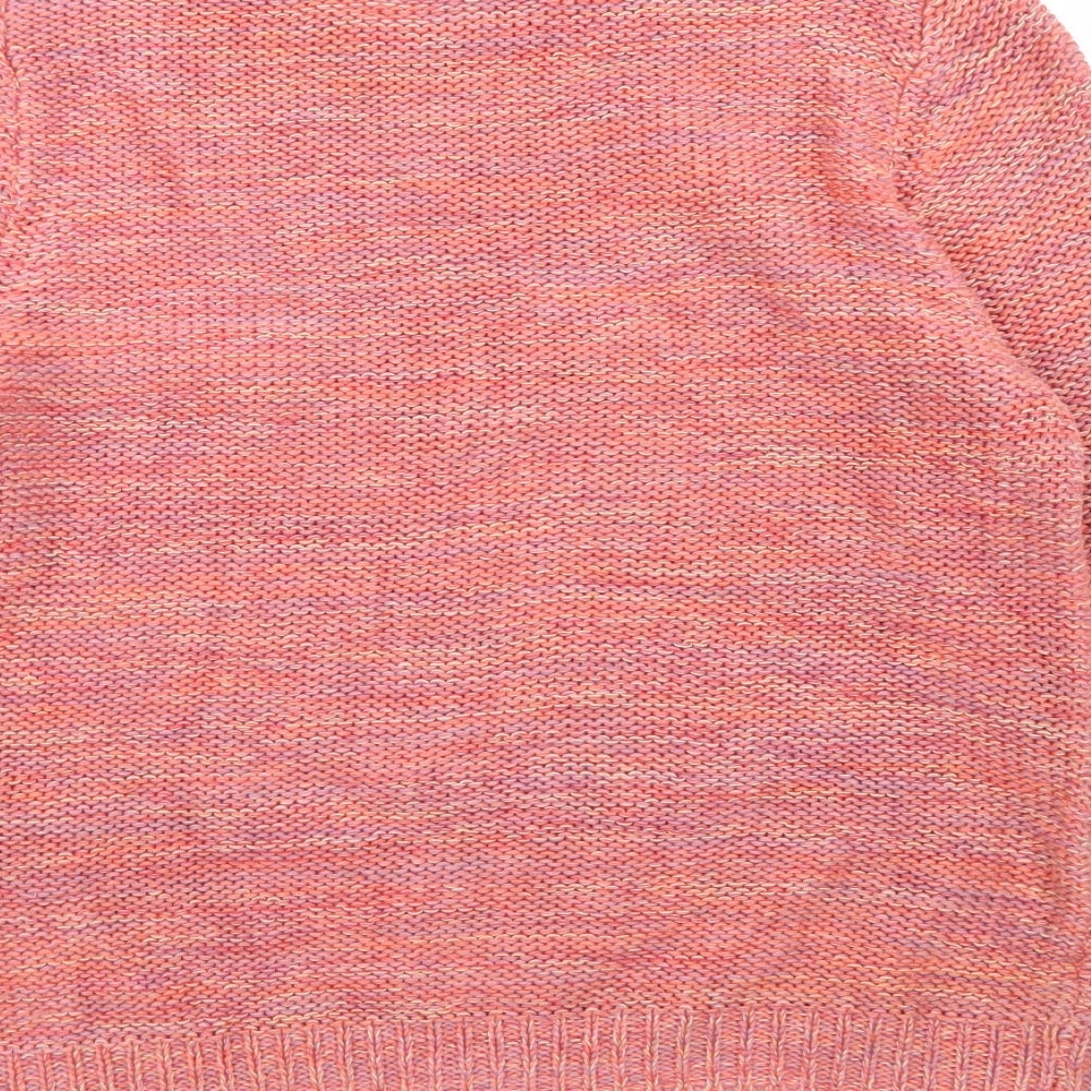 Indigo Collection Womens Orange Round Neck  Cotton Pullover Jumper Size 10