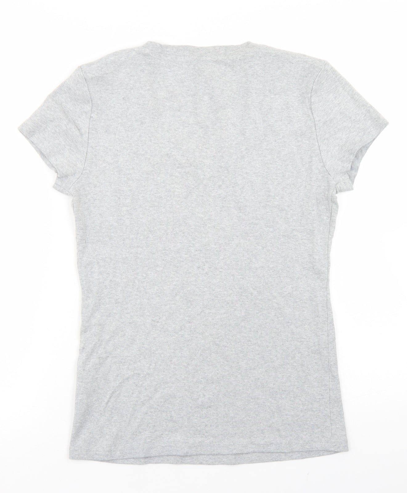 Tommy Hilfiger Womens Grey  Cotton Basic T-Shirt Size M V-Neck