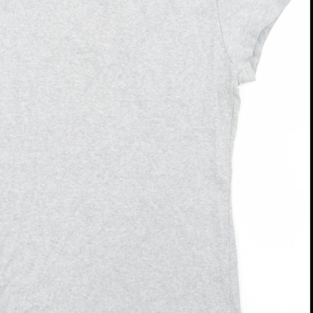 Tommy Hilfiger Womens Grey  Cotton Basic T-Shirt Size M V-Neck