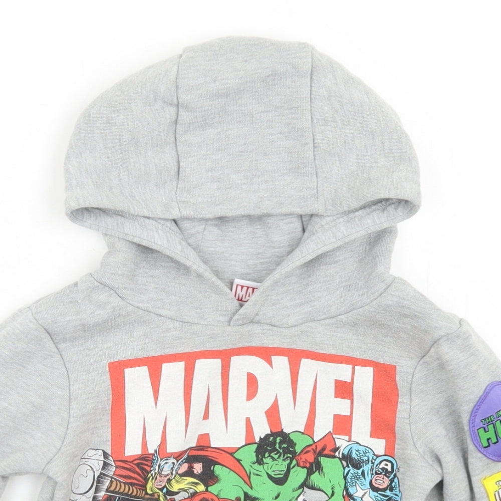 Marvel Boys Grey  Polyester Pullover Hoodie Size 2-3 Years   - Marvel Superheroes