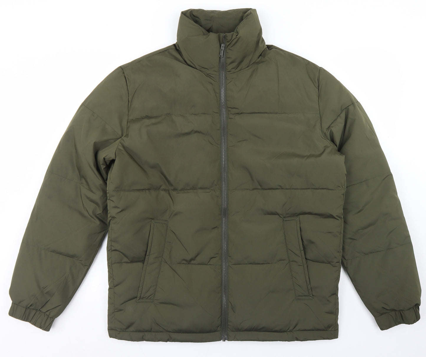 Selected Homme Mens Green   Puffer Jacket Coat Size M  Zip