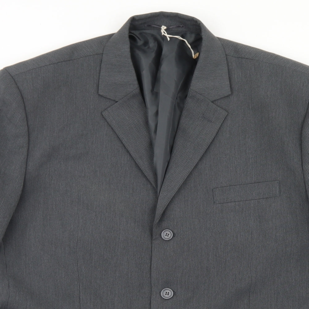 Premier Man Mens Grey  Polyester Jacket Blazer Size 48