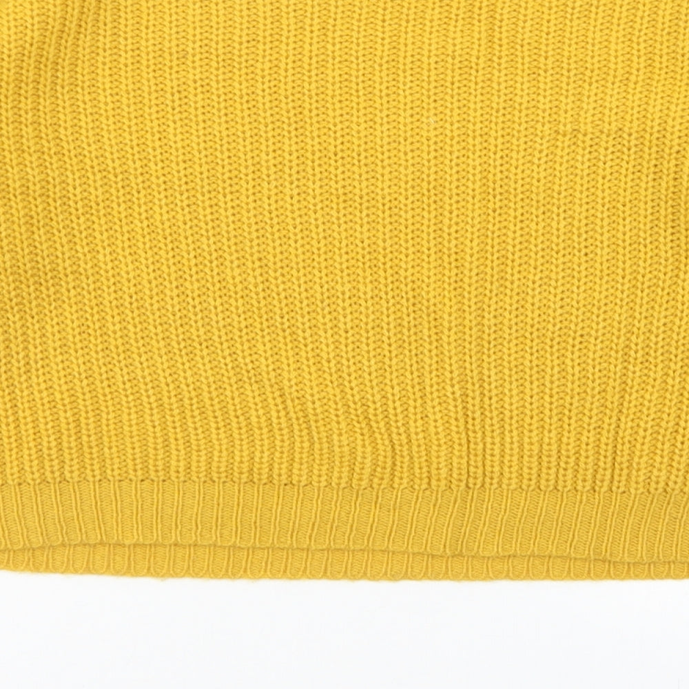 Missguided Womens Yellow Round Neck  Acrylic Pullover Jumper Size S