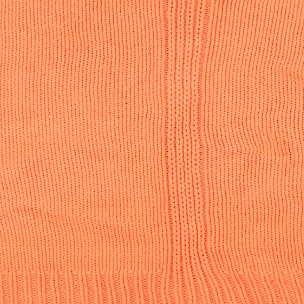 Sandwich_ Womens Orange Mock Neck  Cotton Pullover Jumper Size M