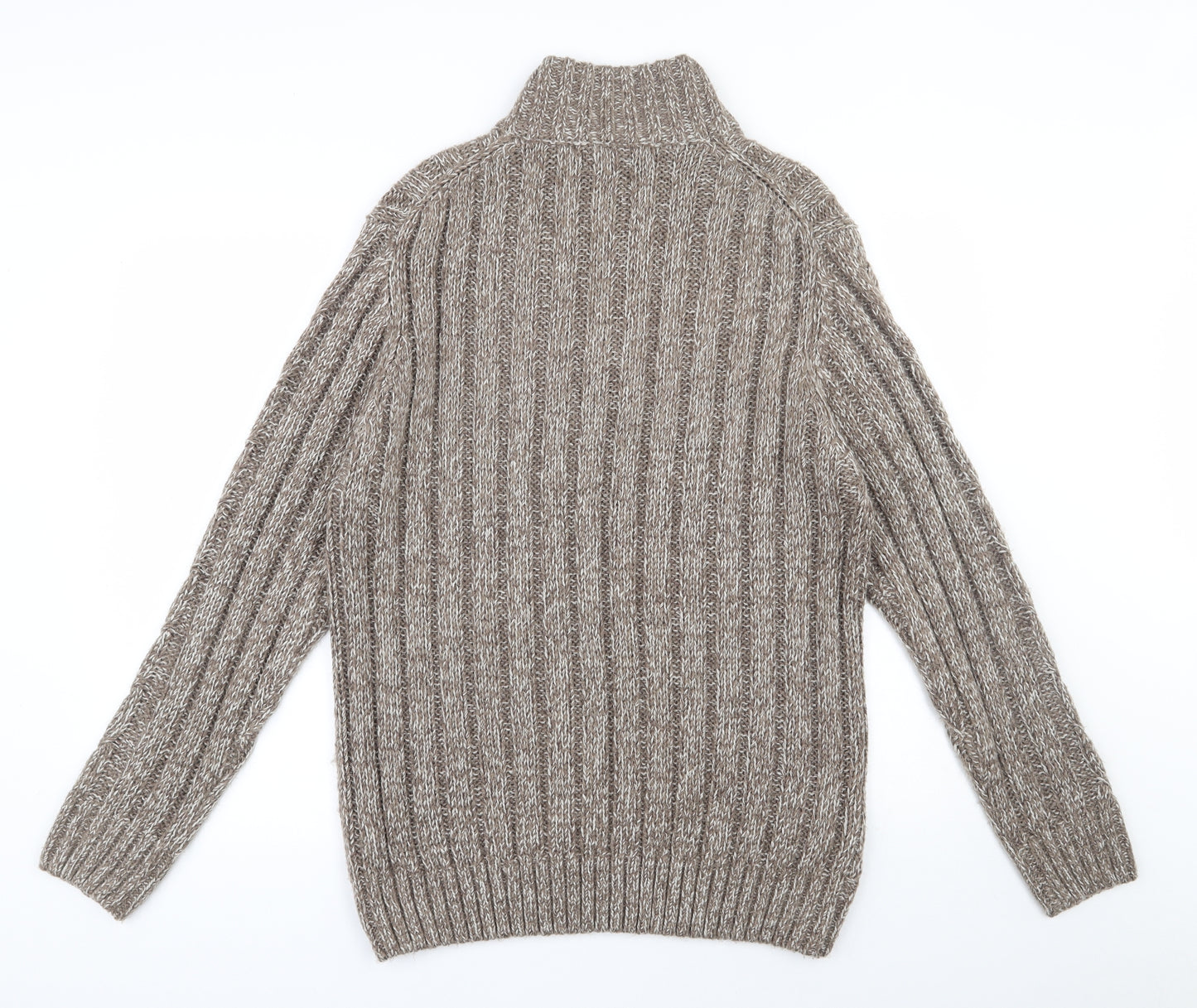 Matalan Mens Brown High Neck  Acrylic Pullover Jumper Size L