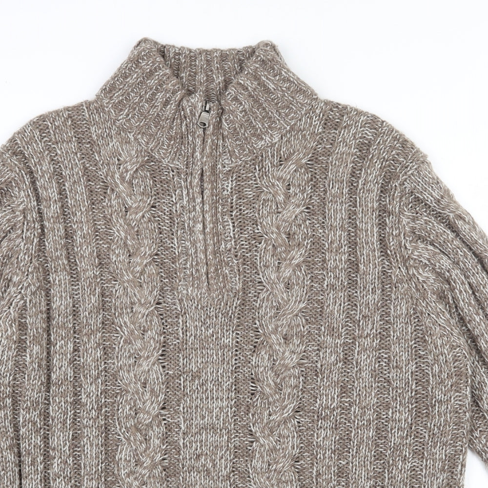 Matalan Mens Brown High Neck  Acrylic Pullover Jumper Size L