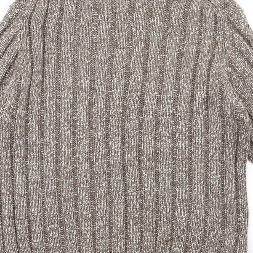 Matalan Mens Brown High Neck  Acrylic Pullover Jumper Size L