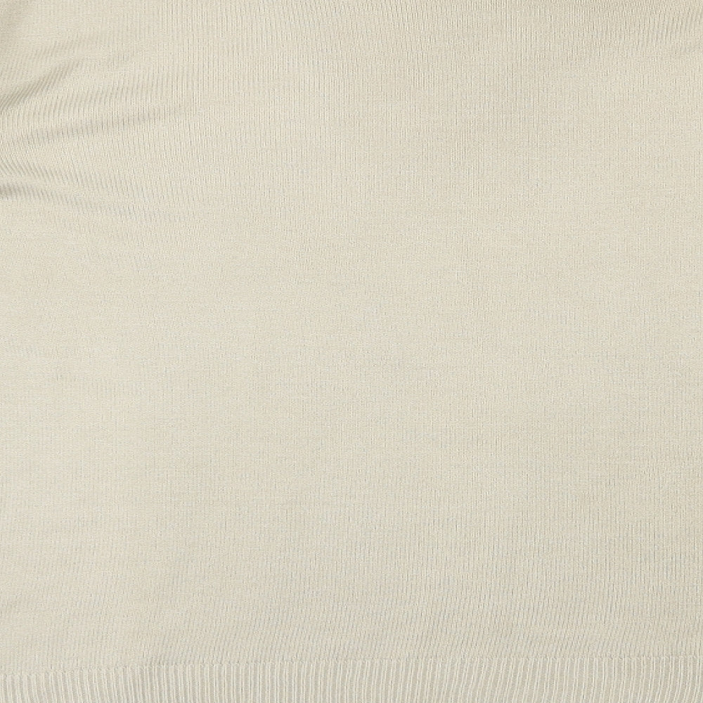 Topman Mens Beige Round Neck  Acrylic Pullover Jumper Size XL
