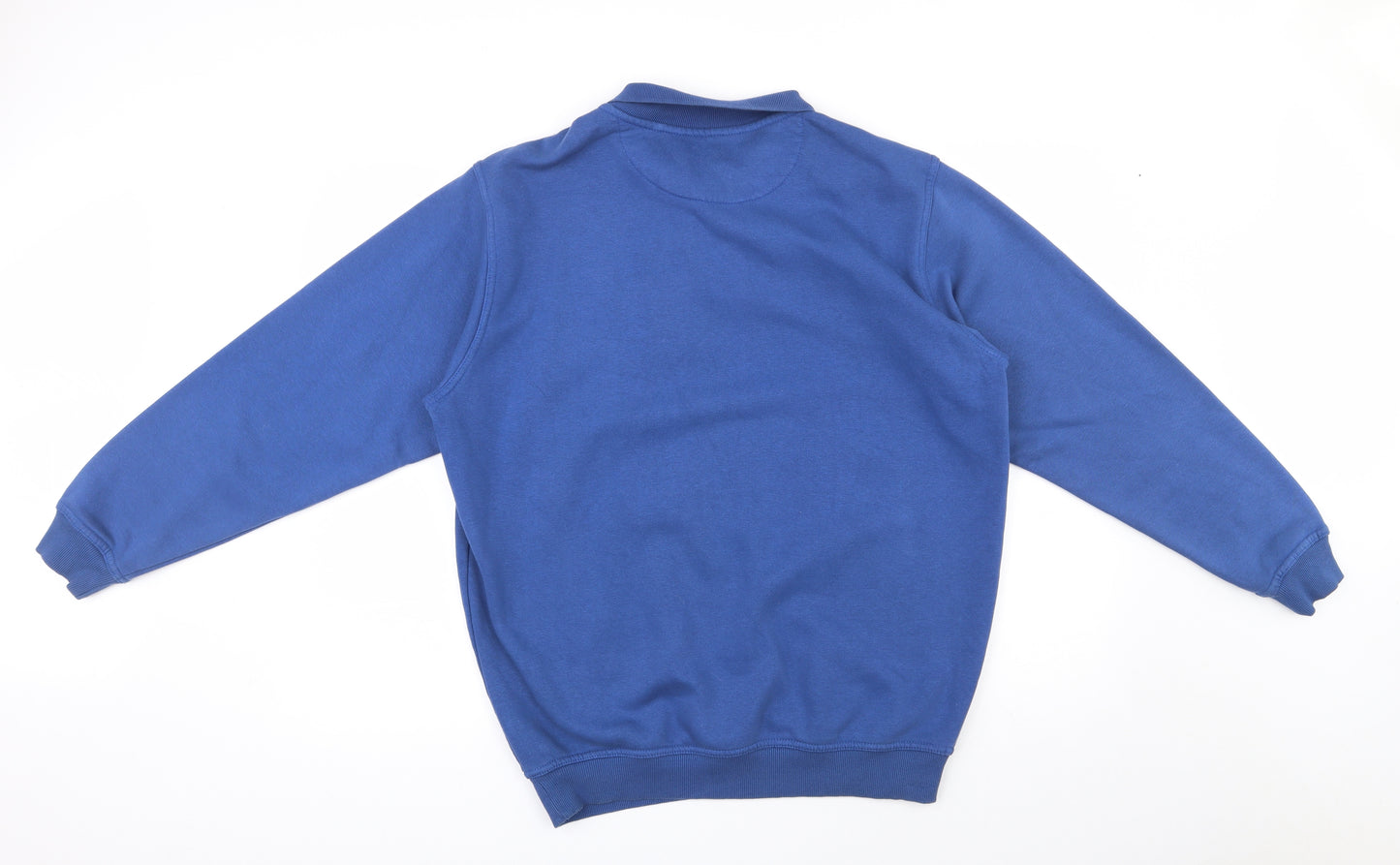 EWM Mens Blue  Cotton Henley Sweatshirt Size M