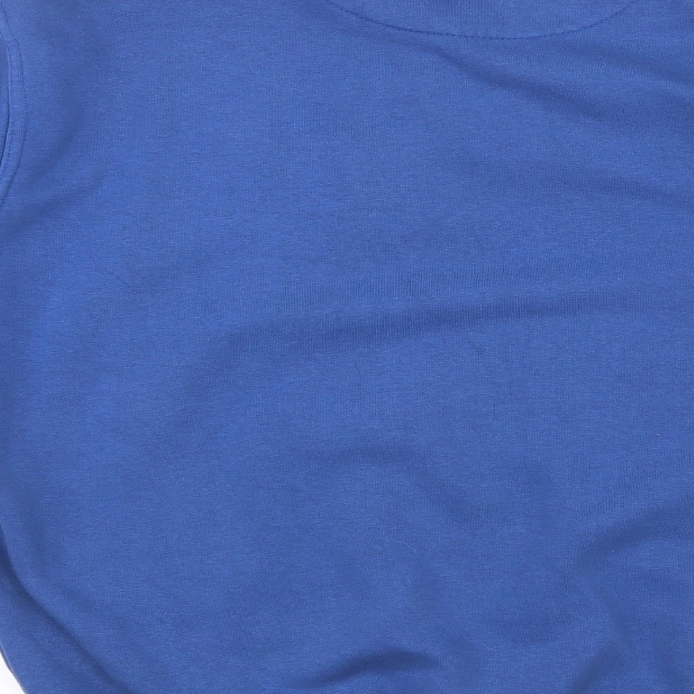 EWM Mens Blue  Cotton Henley Sweatshirt Size M