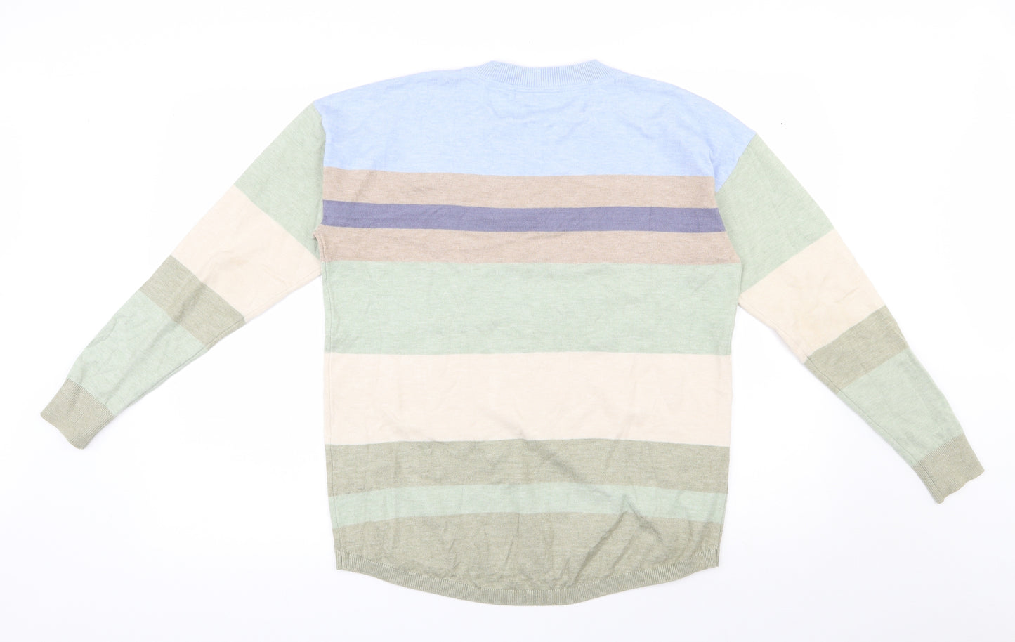 Fransa Womens Multicoloured Round Neck Striped Viscose Pullover Jumper Size S