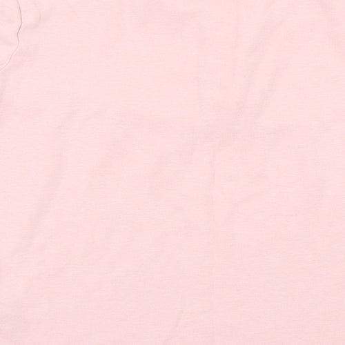 Marks and Spencer Girls Pink  Cotton Basic T-Shirt Size 9-10 Years Henley Button