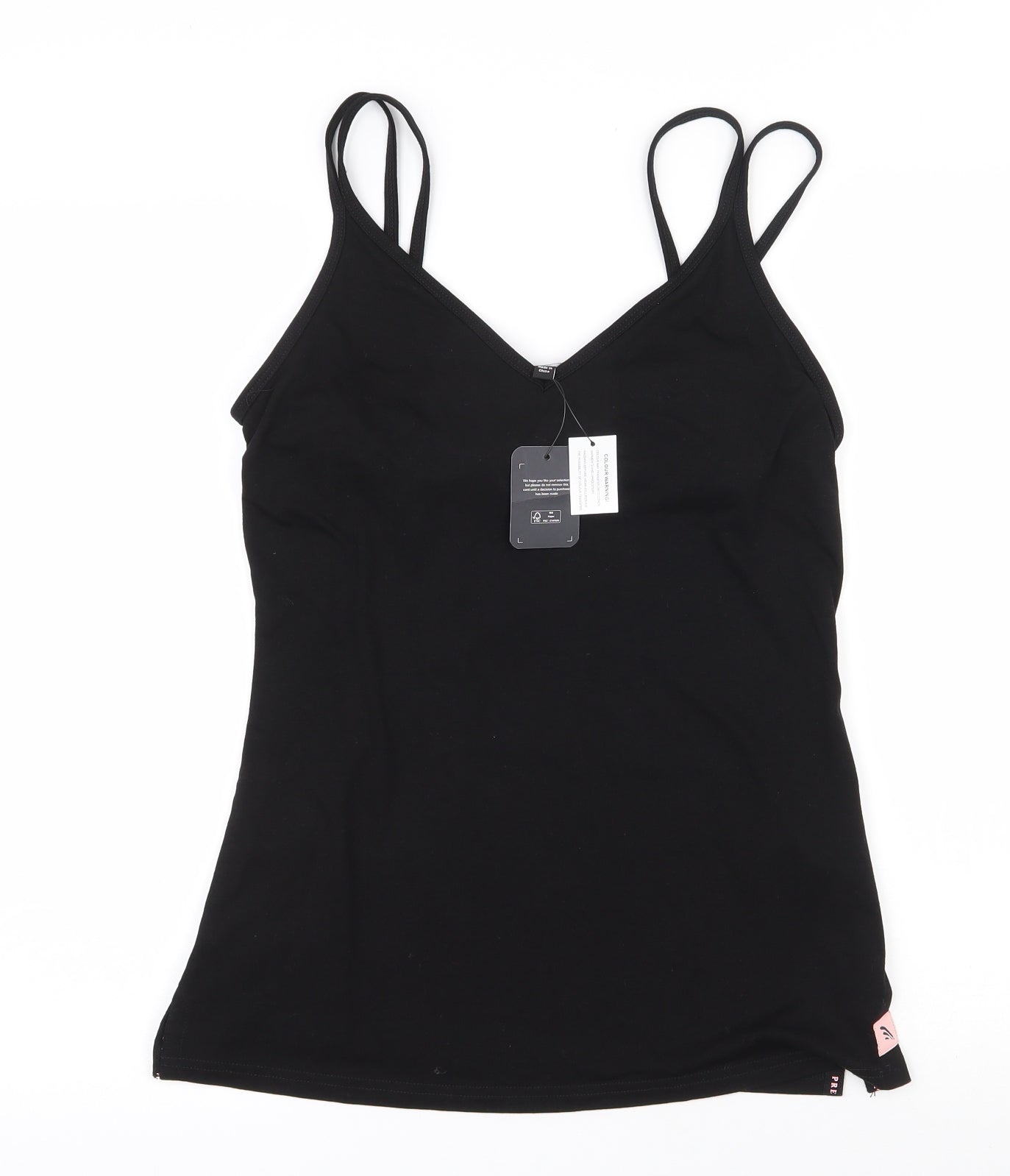 Pretty Secrets Womens Black  Polyester Camisole Tank Size 8 V-Neck