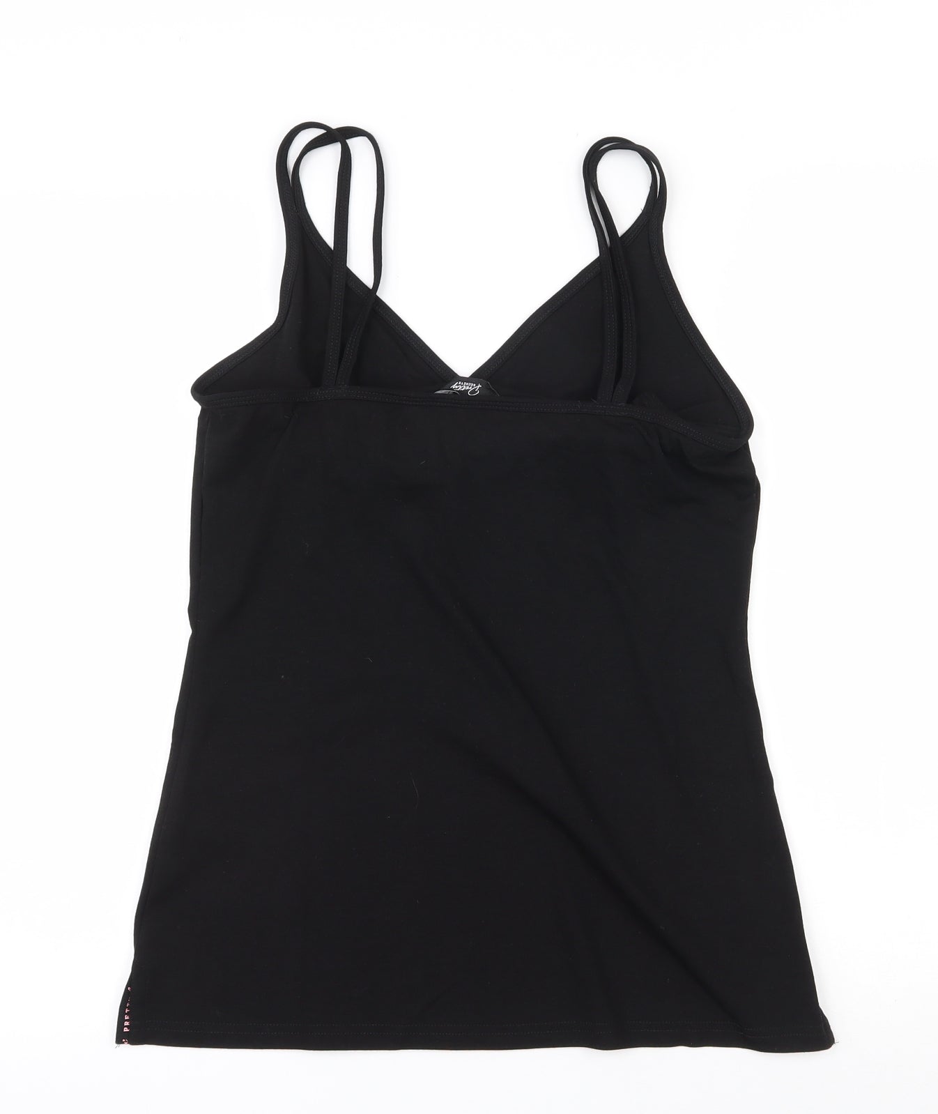 Pretty Secrets Womens Black  Polyester Camisole Tank Size 8 V-Neck