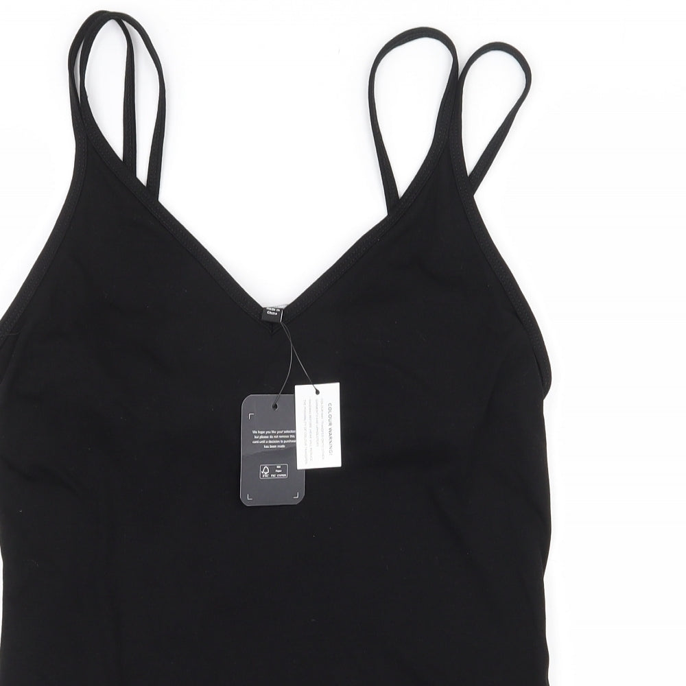 Pretty Secrets Womens Black  Polyester Camisole Tank Size 8 V-Neck