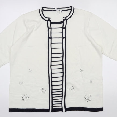 Annabelle Womens White Round Neck  Acrylic Pullover Jumper Size XL
