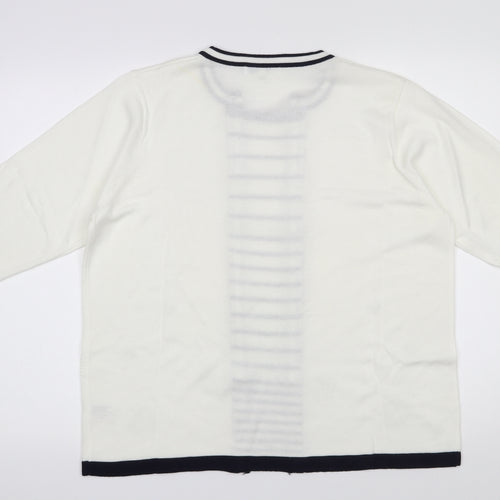 Annabelle Womens White Round Neck  Acrylic Pullover Jumper Size XL