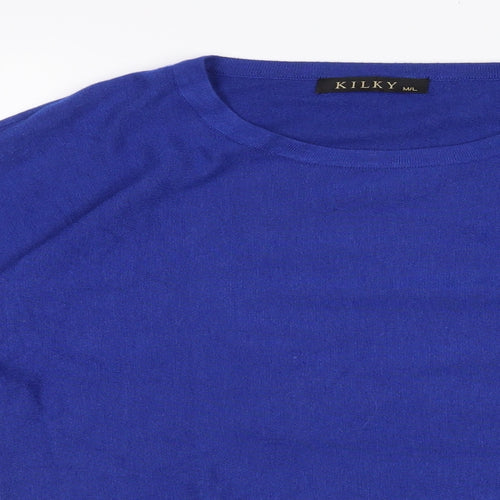 Kilky Womens Blue Round Neck  Viscose Pullover Jumper Size M   - Cold shoulder