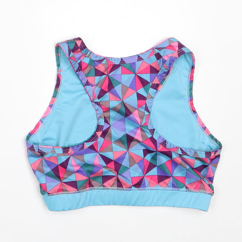 USA Pro Girls Multicoloured Geometric Polyester Cropped Tank Size 9-10 Years Round Neck Pullover