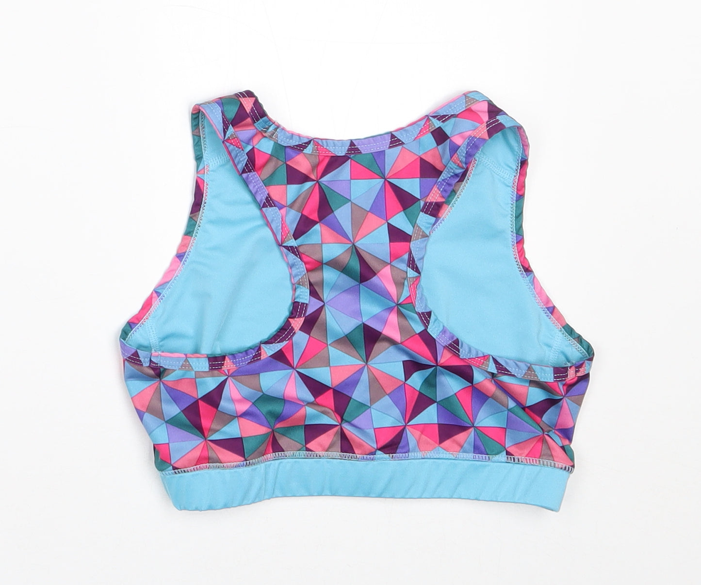 USA Pro Girls Multicoloured Geometric Polyester Cropped Tank Size 9-10 Years Round Neck Pullover