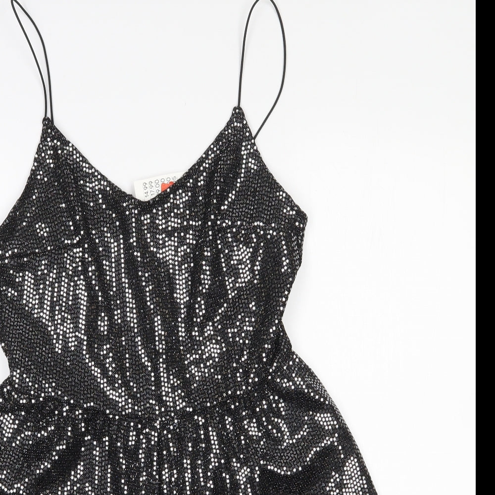 H&M Womens Silver  Polyester Playsuit One-Piece Size S  Pullover