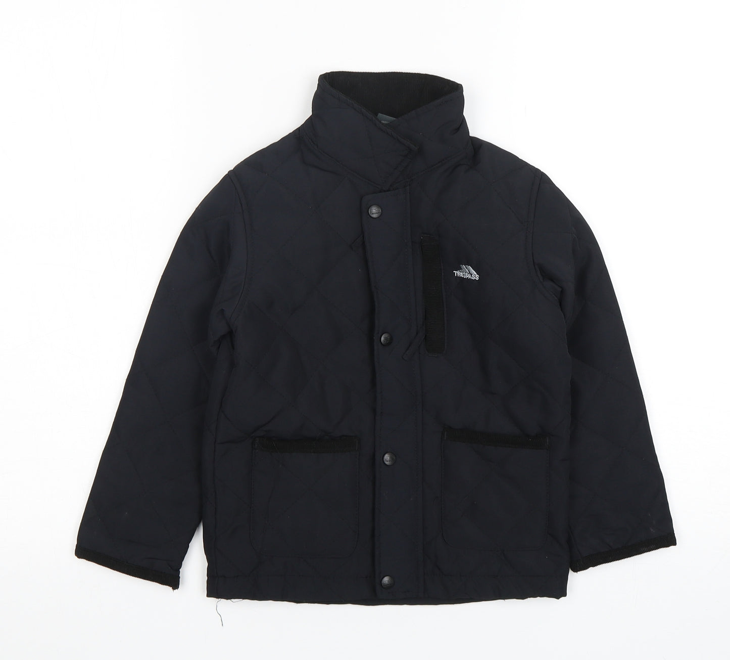 Trespass Boys Black   Quilted Coat Size 3-4 Years  Zip
