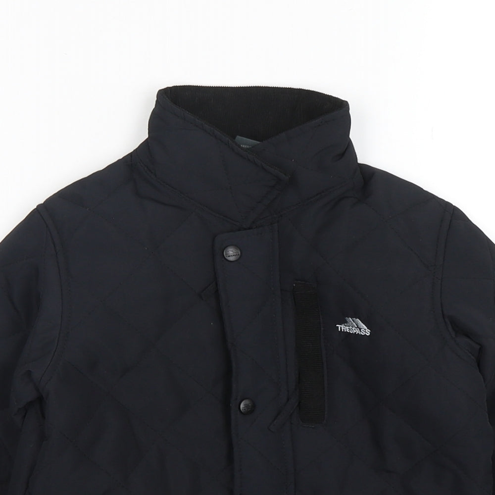 Trespass Boys Black   Quilted Coat Size 3-4 Years  Zip