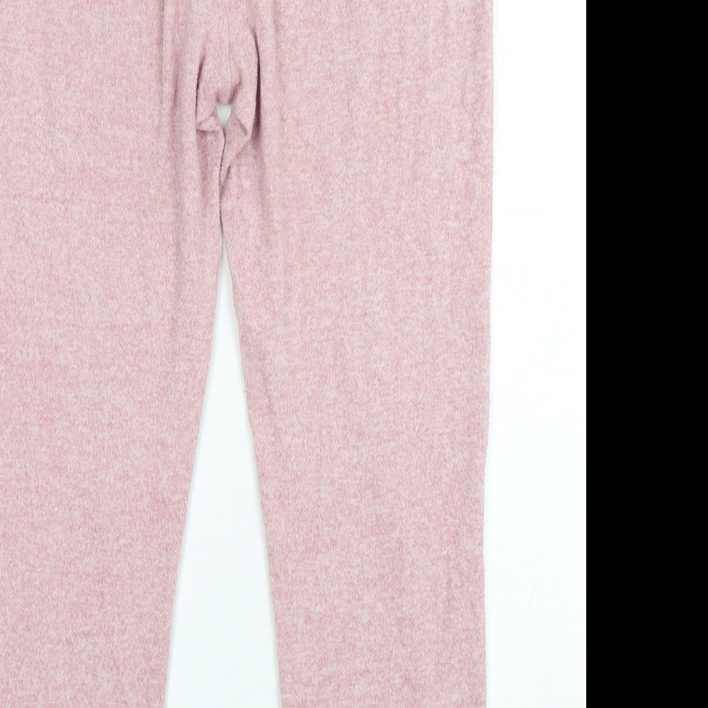 Primark Womens Pink Solid Polyester  Pyjama Pants Size 12