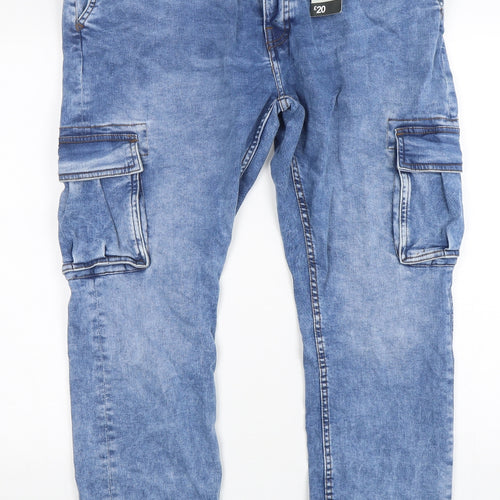 Denim Co Mens Blue  Cotton Straight Jeans Size 38 L32 in Regular