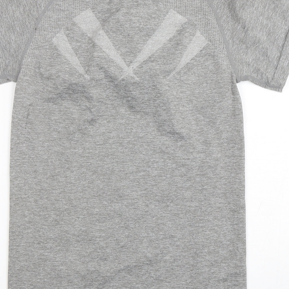 Workout Womens Grey  Polyester Basic T-Shirt Size 6 Round Neck Pullover