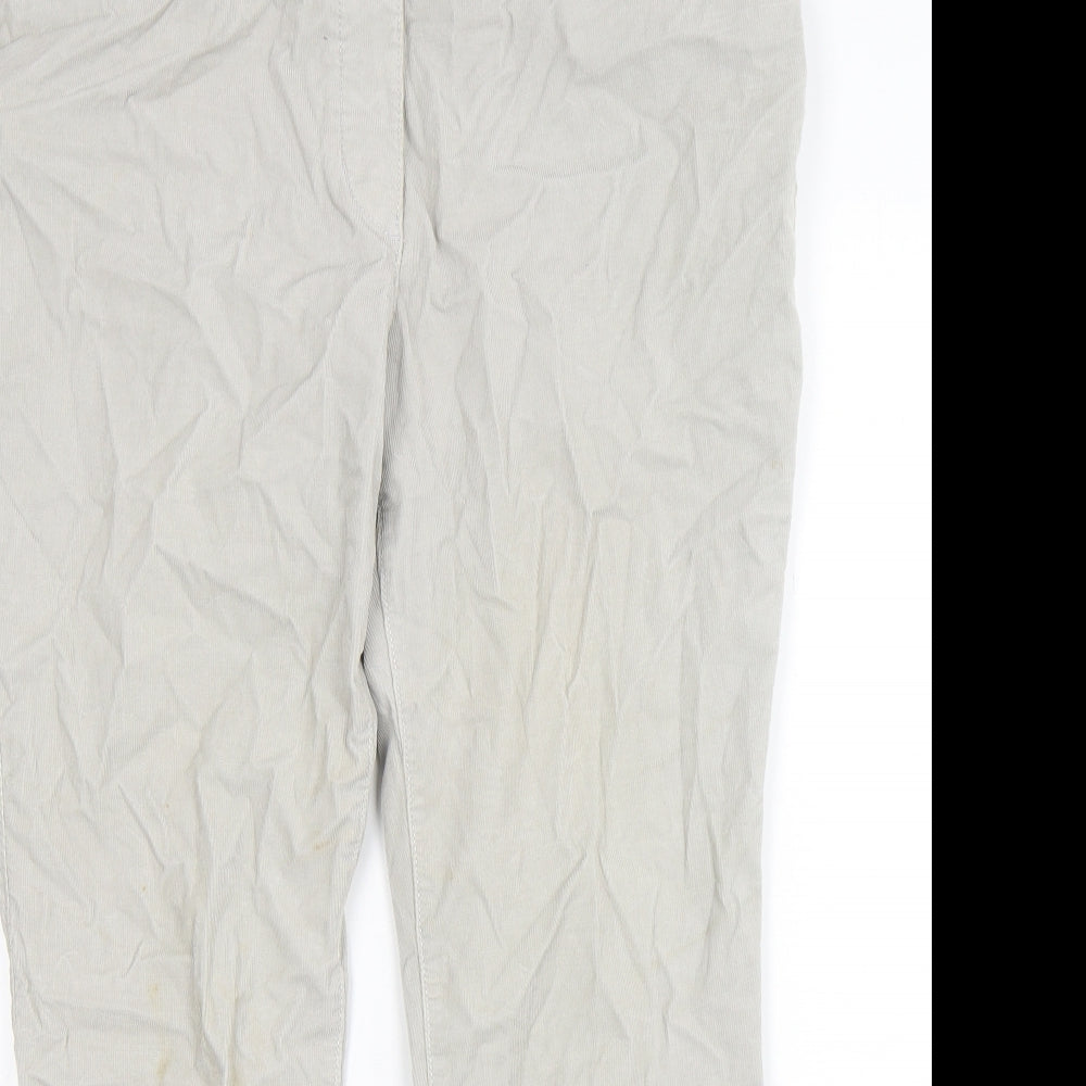 Marks and Spencer Womens Grey  Cotton Straight Jeans Size 16 L28 in Regular Button