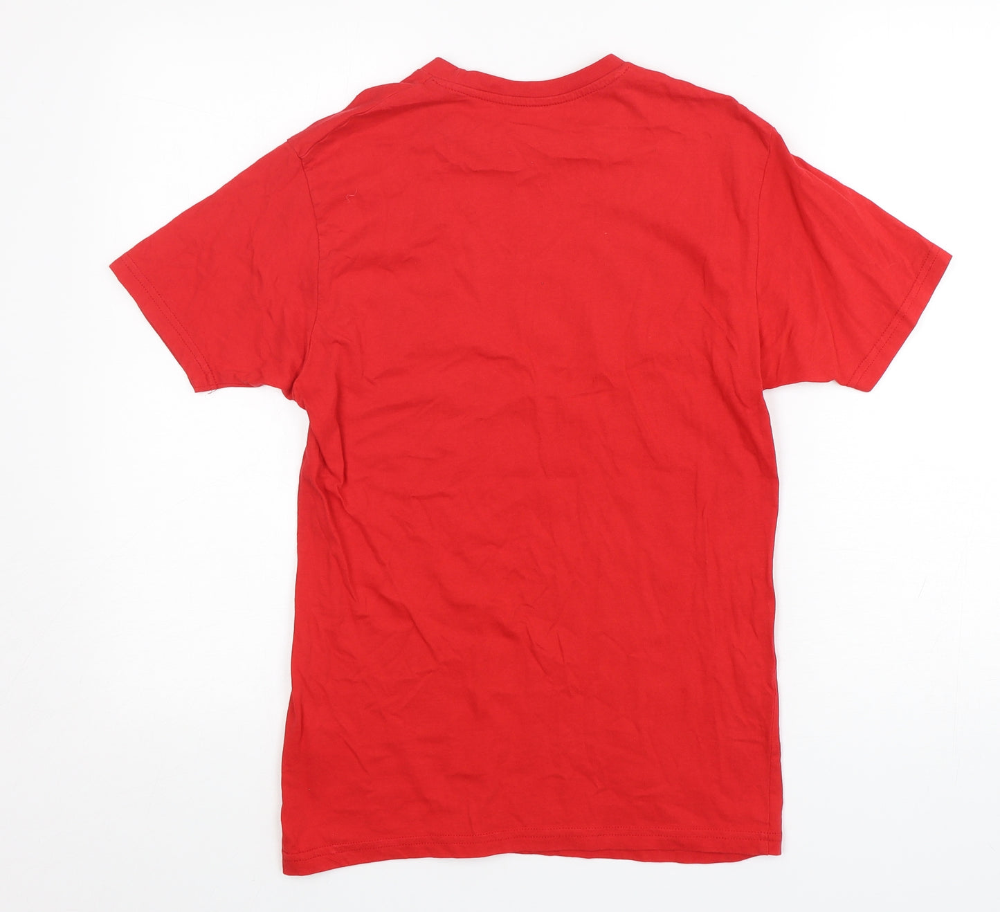 Primark Mens Red  Cotton  T-Shirt Size S Round Neck  - Boston
