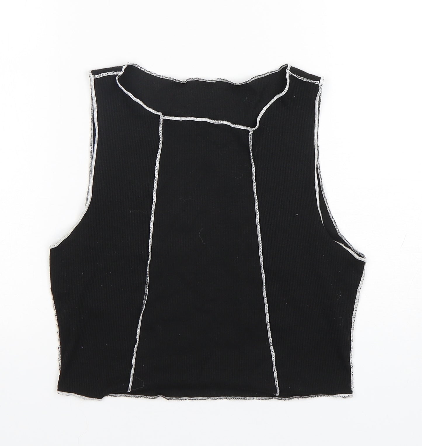 Shein  Womens Black  Cotton Basic Tank Size 12 Round Neck