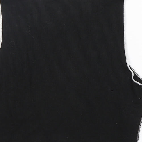 Shein  Womens Black  Cotton Basic Tank Size 12 Round Neck