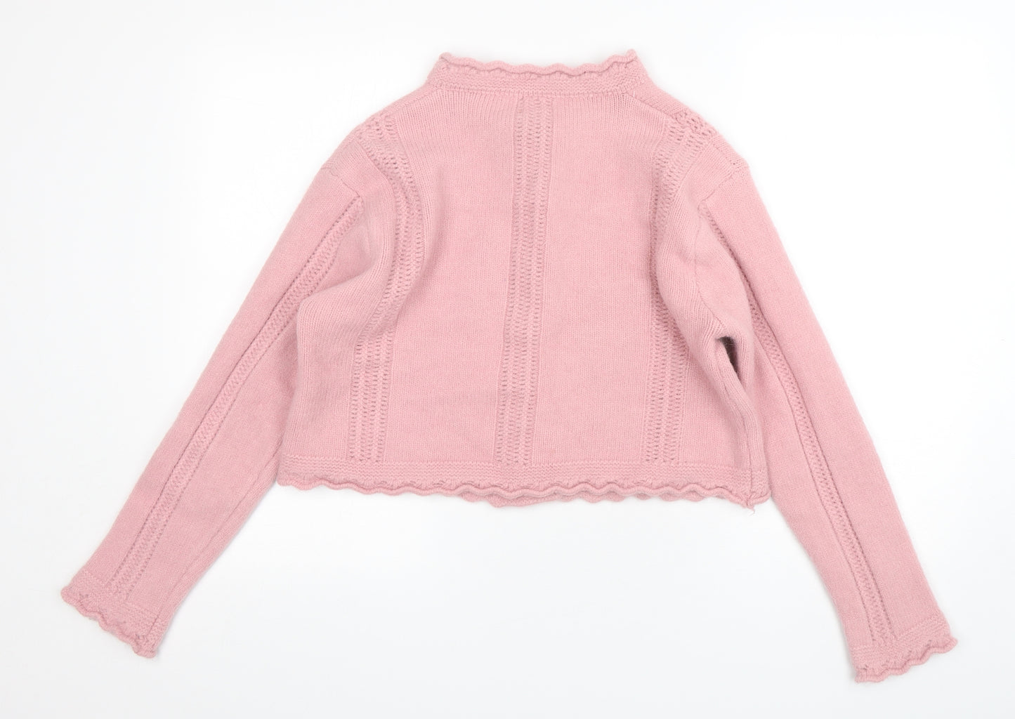 Shein  Womens Pink Round Neck  Polyester Cardigan Jumper One Size