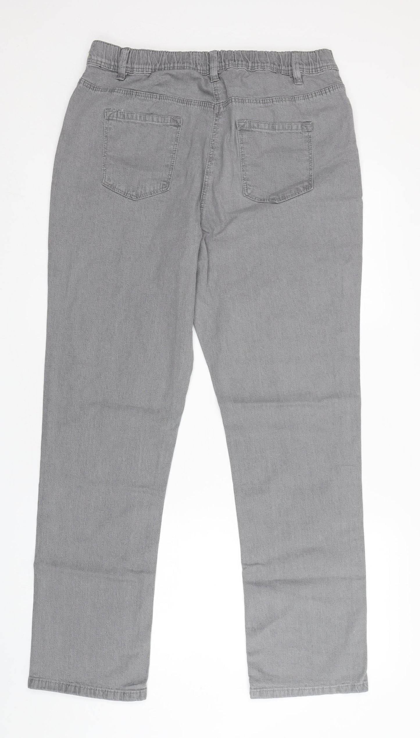 Anthology Womens Grey  Cotton Straight Jeans Size 18 L30 in Regular