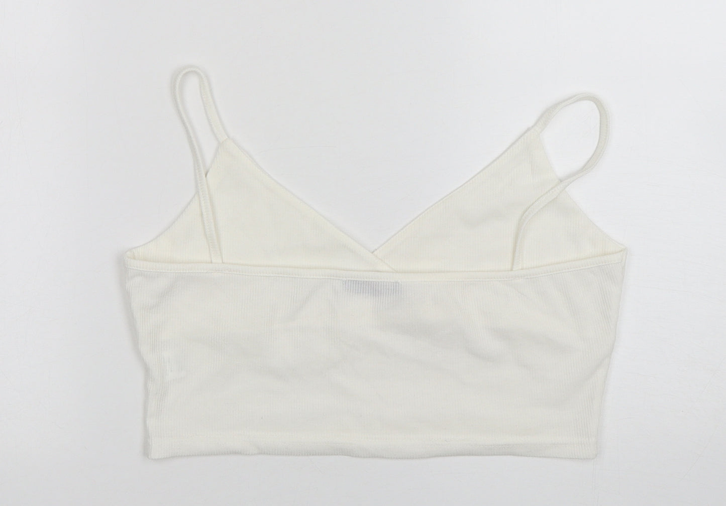 Shein  Womens White  Polyester Cropped Tank Size 12 V-Neck