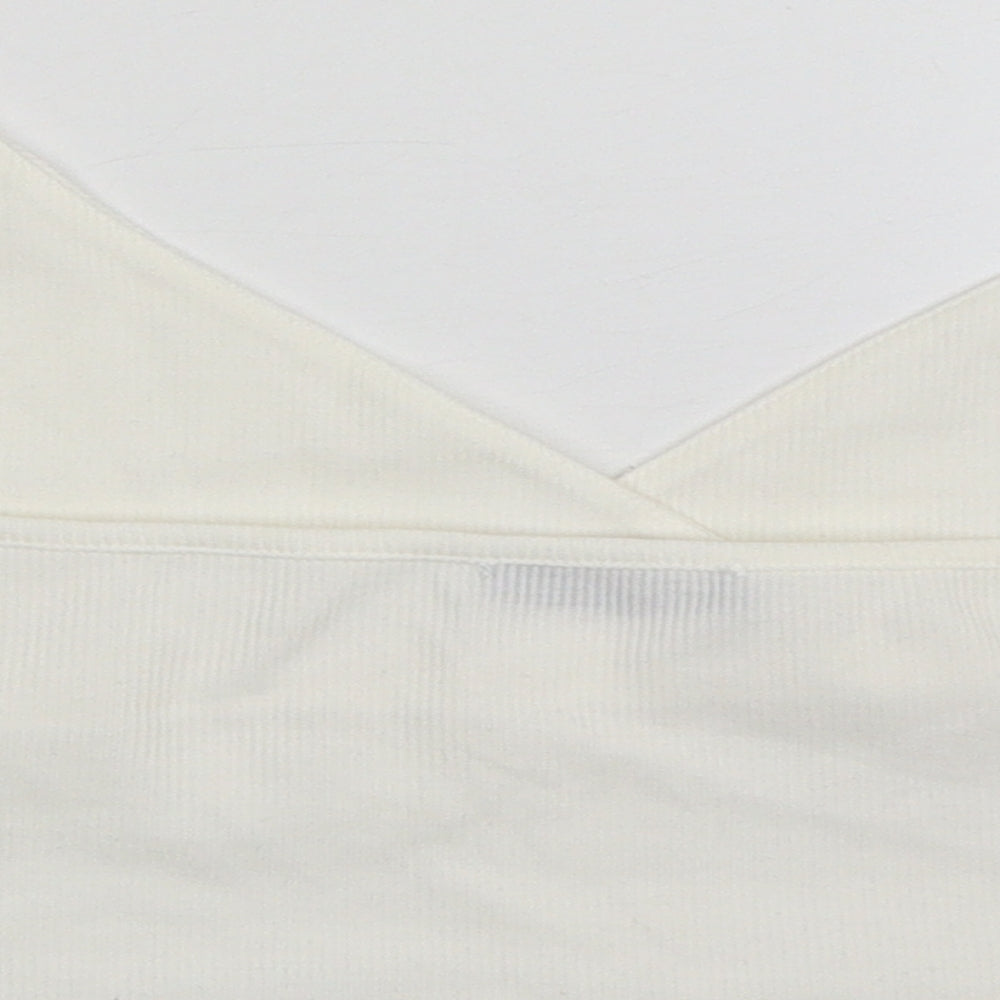 Shein  Womens White  Polyester Cropped Tank Size 12 V-Neck