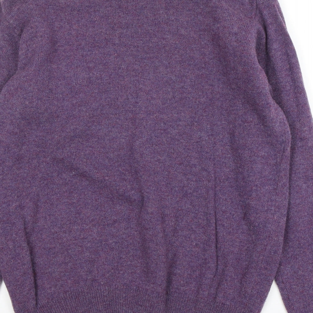 James Pringle  Mens Purple Round Neck  Wool Pullover Jumper Size L