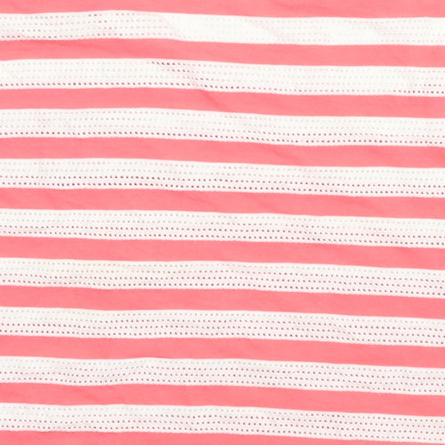 Dunnes Stores Womens Multicoloured Striped Cotton Basic T-Shirt Size S Round Neck